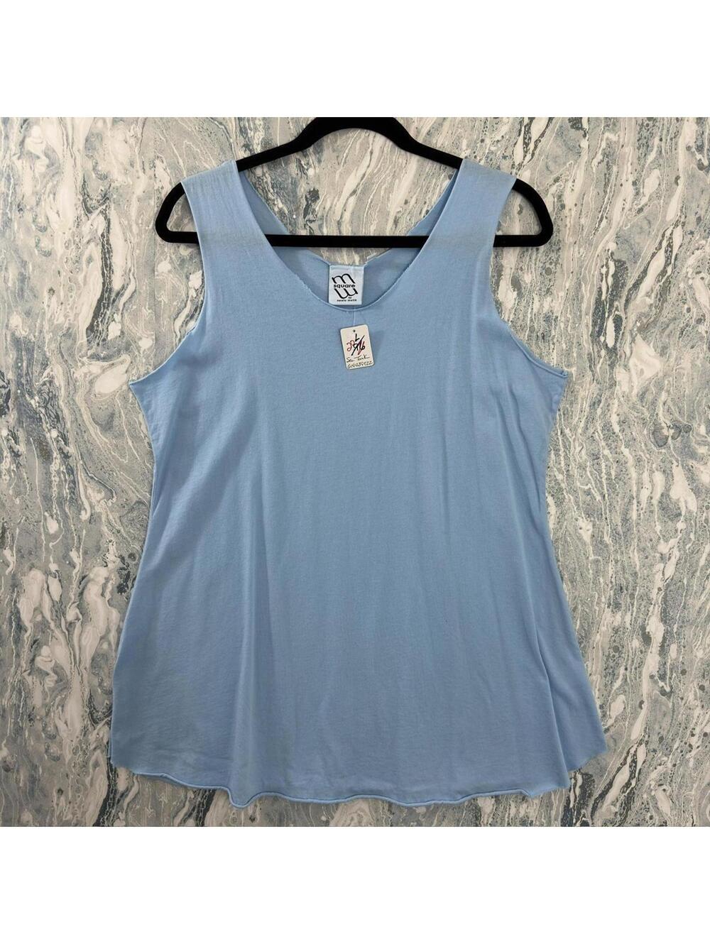 Designer Light Blue Sleeveless Top (L)
